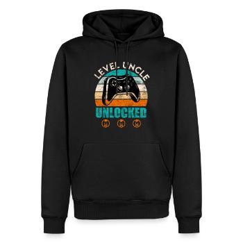 Level Onkel freigeschaltet Onkel - Männer Premium Bio Hoodie - Schwarz - Vorne - Nico (187cm)