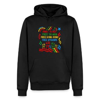 Taiwan Shirt, Free Tibet Protest Faust Tee, - Männer Premium Bio Hoodie - Schwarz - Vorne - Nico (187cm)