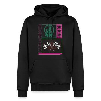 Chemise de course, drapeau à damier Peace Love Racecar - Sweat à capuche Premium bio Homme - noir - Devant - Nico (187cm)