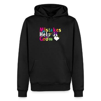 Positivity Shirt, Mistakes Help Us Grow Tee, - Men’s Premium Organic Hoodie - black - Front - Nico (187cm)