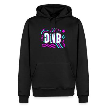 Drummer Shirt, DNB Drum and Bass, Musik - Männer Premium Bio Hoodie - Schwarz - Vorne - Nico (187cm)