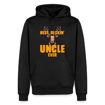 Best Buckin Uncle Ever Bester Onkel - Männer Premium Bio Hoodie - Schwarz - Vorne - Nico (187cm)
