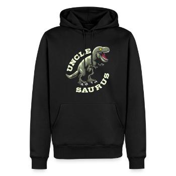 Oncle Saurus - Sweat à capuche Premium bio Homme - noir - Devant - Nico (187cm)