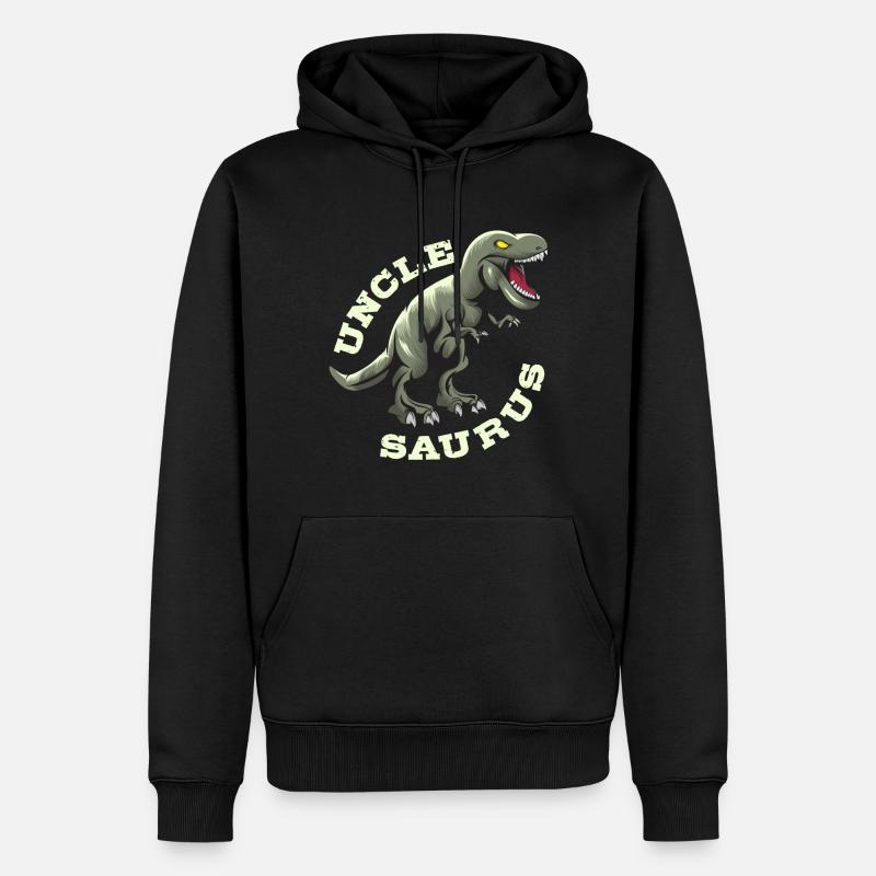 Onkel Saurus - Männer Premium Bio Hoodie - Schwarz