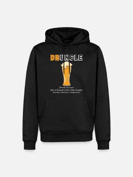 Druncle Bier Onkel - Männer Premium Bio Hoodie - Schwarz