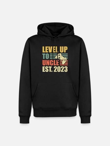 Niveau jusqu’à Oncle 2023 - Sweat à capuche Premium bio Homme - noir