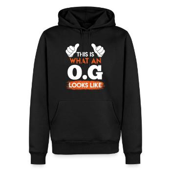 O.G. Onkel Gangster Onkel - Männer Premium Bio Hoodie - Schwarz - Vorne - Nico (187cm)