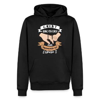 Les grands frères sont promus oncle - Sweat à capuche Premium bio Homme - noir - Devant - Nico (187cm)