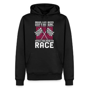 Chemise de course, déplacer sur les garçons coureuse - Sweat à capuche Premium bio Homme - noir - Devant - Nico (187cm)
