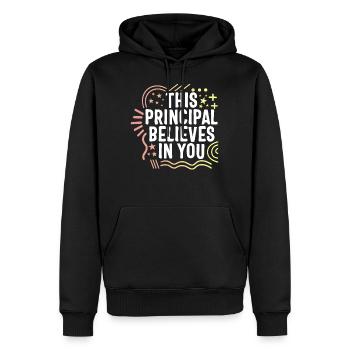 Chemise de positivité, ce directeur croit en vous - Sweat à capuche Premium bio Homme - noir - Devant - Nico (187cm)