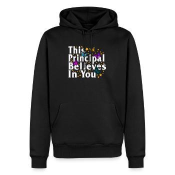Chemise de positivité, ce directeur croit en vous - Sweat à capuche Premium bio Homme - noir - Devant - Nico (187cm)