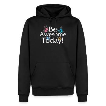 Chemise Positivity, sois génial aujourd’hui Butterfly Tee, - Sweat à capuche Premium bio Homme - noir - Devant - Nico (187cm)