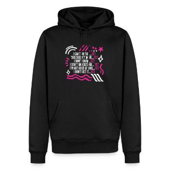 Chemise Positivity, Je ne peux pas encore faire ça Tee, Jeunesse - Sweat à capuche Premium bio Homme - noir - Devant - Nico (187cm)