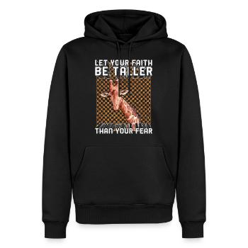 Chemise inspirante, que votre foi soit plus grande - Sweat à capuche Premium bio Homme - noir - Devant - Nico (187cm)
