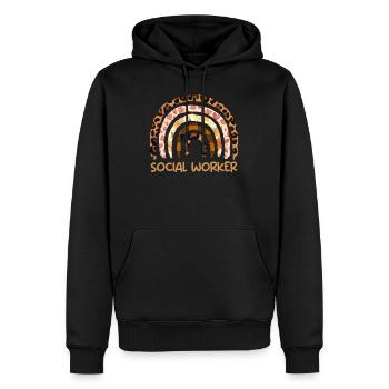 Sozialarbeiter Regenbogen ich bin Sozialarbeiterin - Männer Premium Bio Hoodie - Schwarz - Vorne - Nico (187cm)