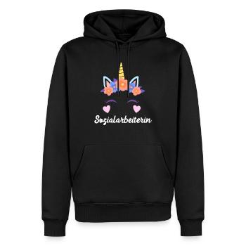 Ich bin einzigartig ich bin Sozialarbeiterin - Männer Premium Bio Hoodie - Schwarz - Vorne - Nico (187cm)