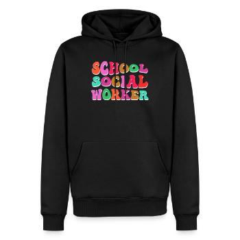 Surveillant dans une école Travailleur social - Sweat à capuche Premium bio Homme - noir - Devant - Nico (187cm)