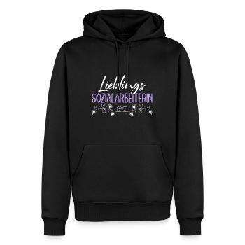 Betreuerin du bist die beste Sozialarbeiterin - Männer Premium Bio Hoodie - Schwarz - Vorne - Nico (187cm)