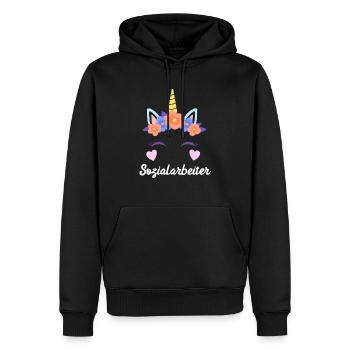 Ich bin einzigartig ich bin Sozialarbeiter - Männer Premium Bio Hoodie - Schwarz - Vorne - Nico (187cm)