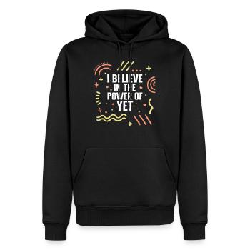 Chemise Positivité, Power Of Yet Tee, Jeunesse - Sweat à capuche Premium bio Homme - noir - Devant - Nico (187cm)