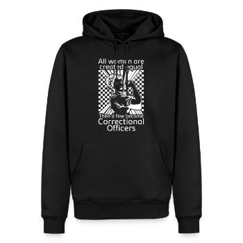 Chemise d’agent correctionnel, toutes les femmes sont créées - Sweat à capuche Premium bio Homme - noir - Devant - Nico (187cm)