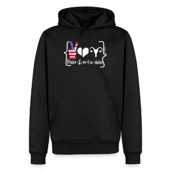 Chemise de choix Peace Love Pro, Chemise Pro Choice, - Sweat à capuche Premium bio Homme - noir - Devant - Nico (187cm)