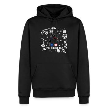 Pro Choice AF Shirt, Messy Bun, Middle Finger - Men’s Premium Organic Hoodie - black - Front - Nico (187cm)
