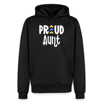 Fière tante Trisomique Grand-mère Famille T21 - Sweat à capuche Premium bio Homme - noir - Devant - Nico (187cm)