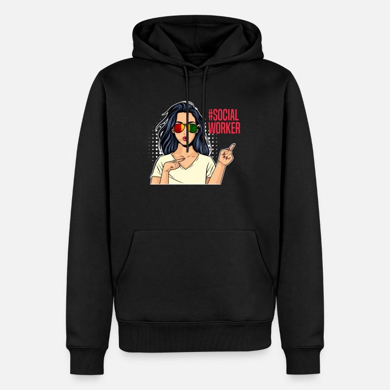 Afrika Ich bin Sozialarbeiterin - Männer Premium Bio Hoodie - Schwarz