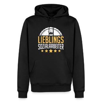 Betreuer Du bist mein liebster Sozialarbeiter - Männer Premium Bio Hoodie - Schwarz - Vorne - Nico (187cm)