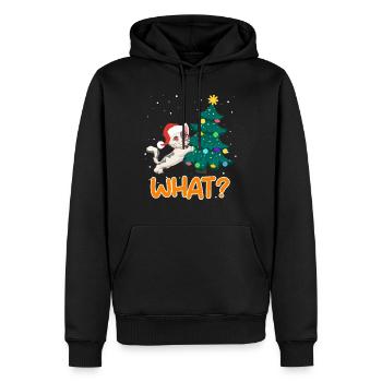 What? Lustige Katze Tannenbaum Kätzchen - Männer Premium Bio Hoodie - Schwarz - Vorne - Nico (187cm)