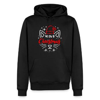 Miaou Noël Chat de Noël Propriétaire Nicholas - Sweat à capuche Premium bio Homme - noir - Devant - Nico (187cm)