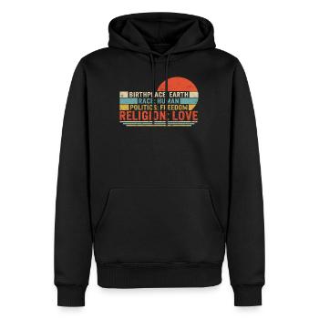 Chemise de religion, lieu de naissance Race Politics Tee, - Sweat à capuche Premium bio Homme - noir - Devant - Nico (187cm)