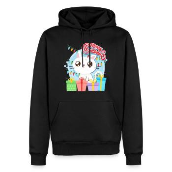 Joyeux Catmas Chats Enfants - Sweat à capuche Premium bio Homme - noir - Devant - Nico (187cm)