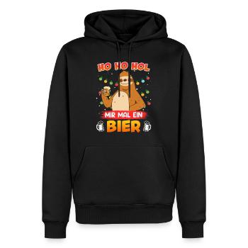 Ho Hol mir mal ein Bier Faultier Biertrinker - Männer Premium Bio Hoodie - Schwarz - Vorne - Nico (187cm)
