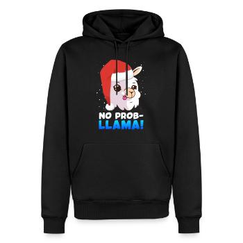 No Prob LLama Lampa Alpaga Noël - Sweat à capuche Premium bio Homme - noir - Devant - Nico (187cm)