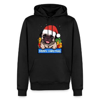 Mops Hund Hundebesitzer Merry Christmas - Männer Premium Bio Hoodie - Schwarz - Vorne - Nico (187cm)