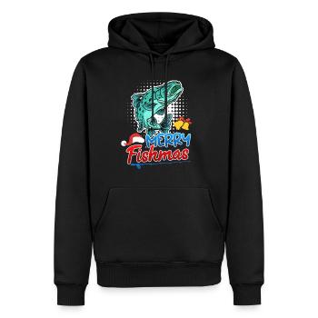 Angler Weihnachten Weihnachts - Männer Premium Bio Hoodie - Schwarz - Vorne - Nico (187cm)