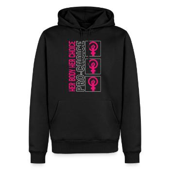 Pro Choice Shirt, son corps son choix poing fermé - Sweat à capuche Premium bio Homme - noir - Devant - Nico (187cm)