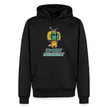 amateurs de jeux rétro 8 bits - Sweat à capuche Premium bio Homme - noir - Devant - Nico (187cm)