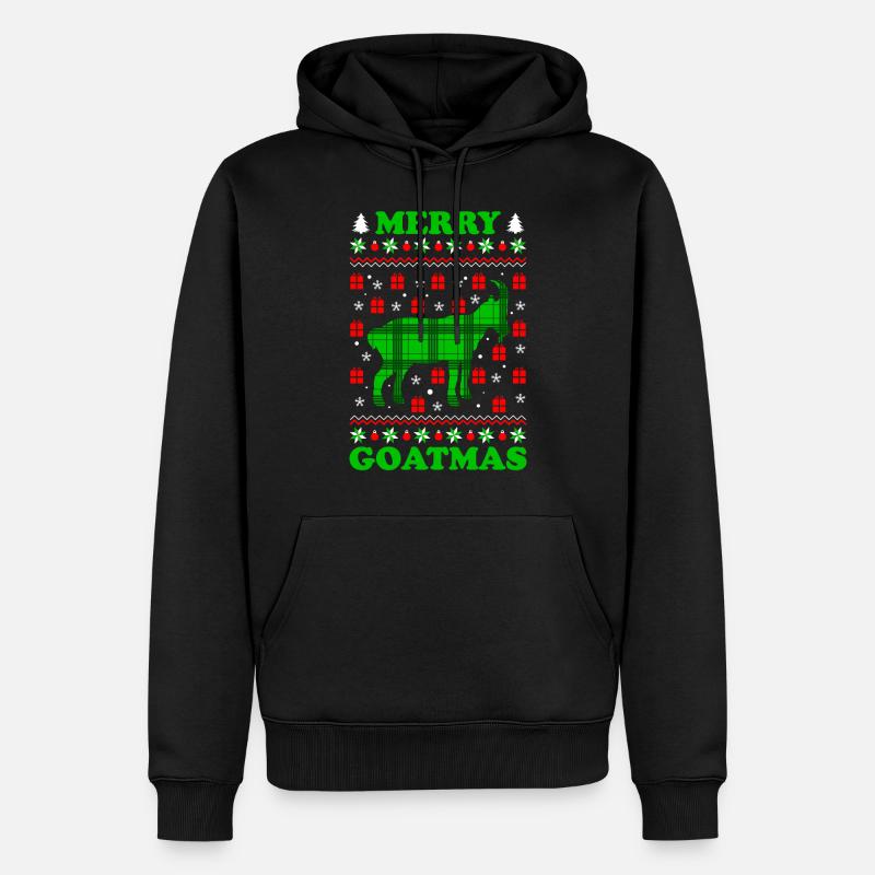 Merry Goatmas Chèvre Noël moche - Sweat à capuche Premium bio Homme - noir