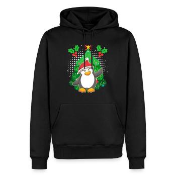 Pinguin Weihnachten Pinguin Tannenbaum - Männer Premium Bio Hoodie - Schwarz - Vorne - Nico (187cm)
