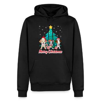 Chiens Noël Joyeux Noël Propriétaires de chiens - Sweat à capuche Premium bio Homme - noir - Devant - Nico (187cm)