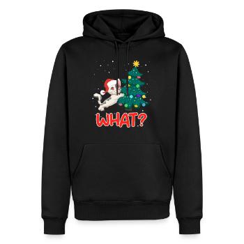What? Lustige Katze Tannenbaum Kätzchen - Männer Premium Bio Hoodie - Schwarz - Vorne - Nico (187cm)