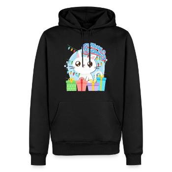 Joyeux Catmas Chats Enfants - Sweat à capuche Premium bio Homme - noir - Devant - Nico (187cm)