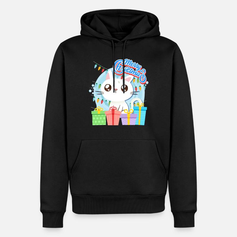 Joyeux Catmas Chats Enfants - Sweat à capuche Premium bio Homme - noir