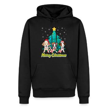 Chiens Noël Joyeux Noël Propriétaires de chiens - Sweat à capuche Premium bio Homme - noir - Devant - Nico (187cm)