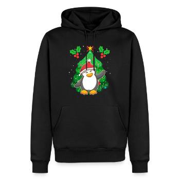 Pinguin Weihnachten Pinguin Tannenbaum - Männer Premium Bio Hoodie - Schwarz - Vorne - Nico (187cm)