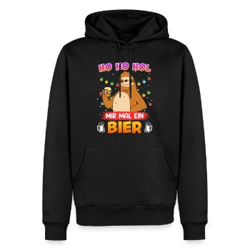 Ho Hol mir mal ein Bier Faultier Biertrinker - Männer Premium Bio Hoodie - Schwarz - Vorne - Nico (187cm)