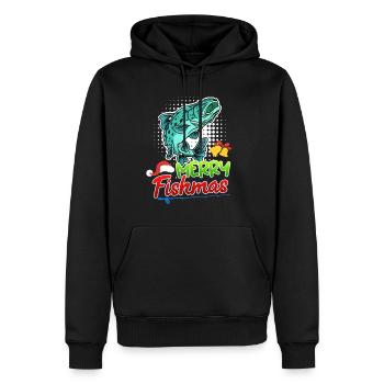 Angler Weihnachten Weihnachts - Männer Premium Bio Hoodie - Schwarz - Vorne - Nico (187cm)